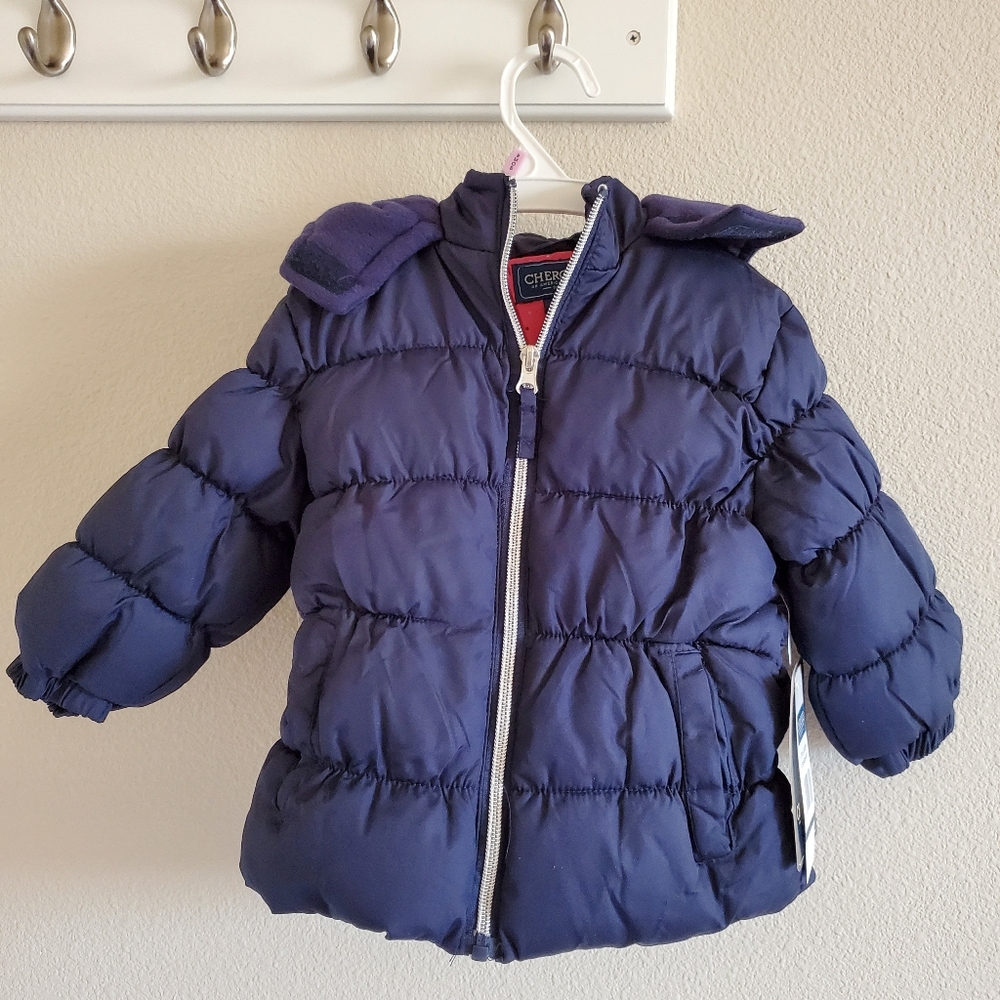 Baby Toddler girl puffer jacket coat Navy size 18m New